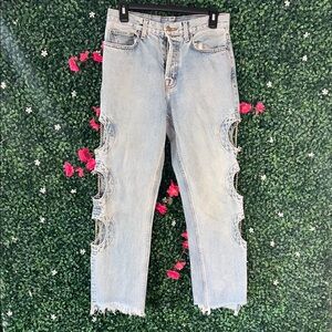 Carmar Blue Straight Leg Jeans with Vintage Wash